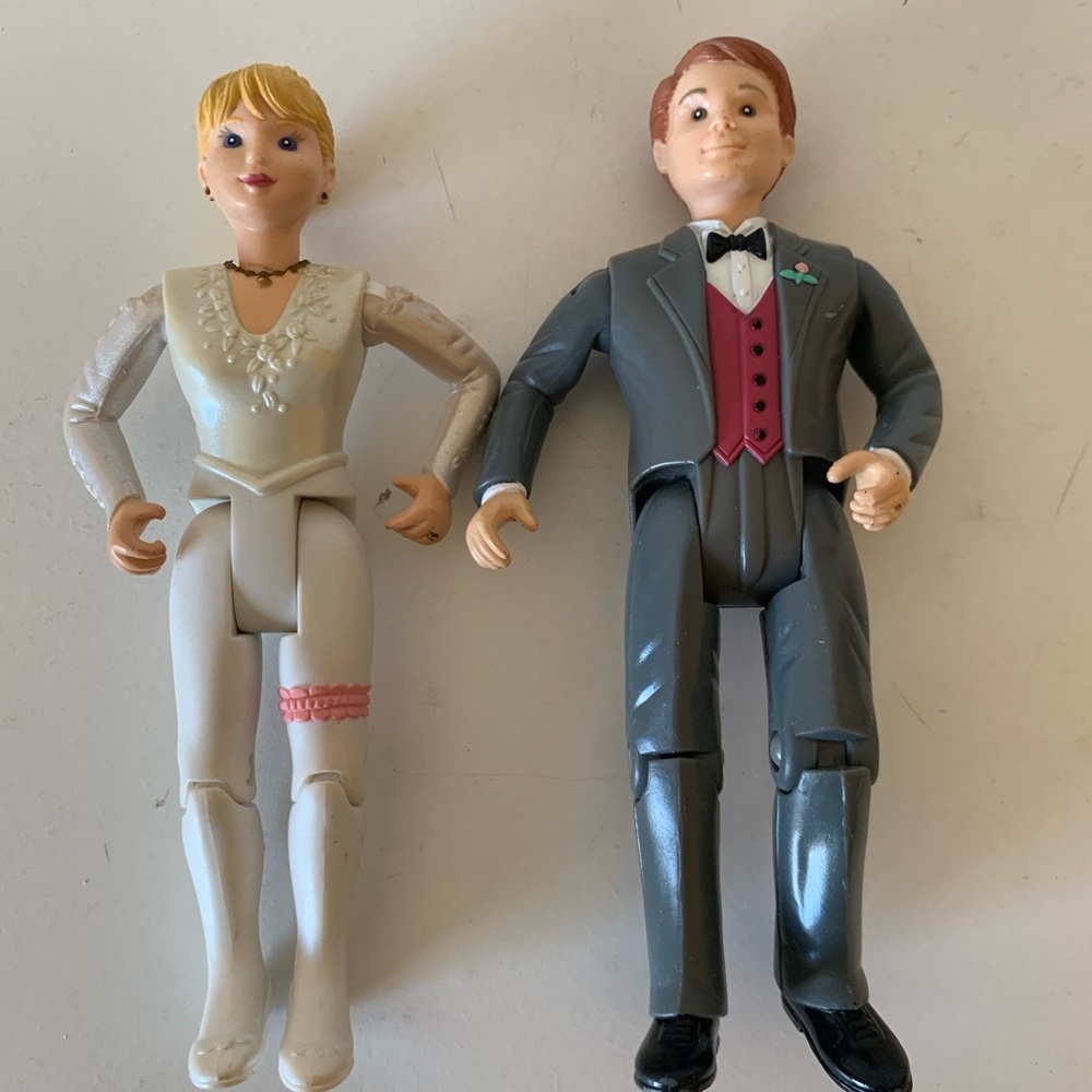 Fisher-Price loving family Bride and Groom Wedding Doll Pair 1993